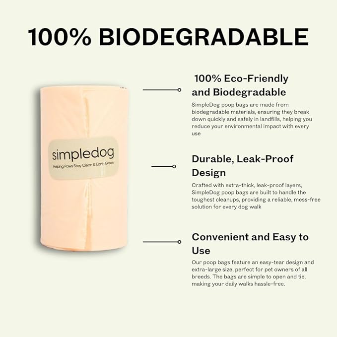 The #1 Poop Bag for the Environment. Period! Biodegradable Dog Poop Bags – 540 Count (36 Rolls) Extra Thick 100% Leak Proof | TUV OK Compost & BPI Certified | Mixed Black & Cream