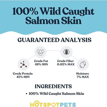 hotspot pets Freeze Dried Salmon Skin Chips for Cats & Dogs - Reasealable 1lb Big Bag Single Ingredient All Natural Omega 3 Benefits, Salmon Chips - Perfect for Training, Topper or Snack
