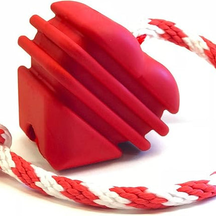 SodaPup MuttsKickButt Heart on a String – Durable Dog Tug Toy, Chew Toy, & Treat Dispenser Made in USA from Non-Toxic, Pet-Safe, Food Safe Natural Rubber for Bonding, Exercise, Training, & More