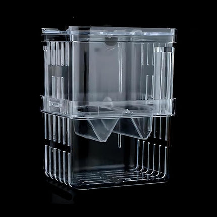 in-Tank Aquarium Breeder Box for Fish Tank, Breeding Incubator for Small Fish Hatchery, Acrylic Divider for Shrimp Clownfish Aggressive and Injured Fish, Can Connect Air Pump (Small)