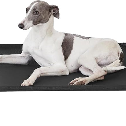 pettycare Elevated Outdoor Dog Bed - Raised Cot for Large Dogs, Heavy Duty Pet Cots Waterproof, Cooling, Washable Breathable Teslin Mesh, Durable, Non Slip, 42 Inch, Black