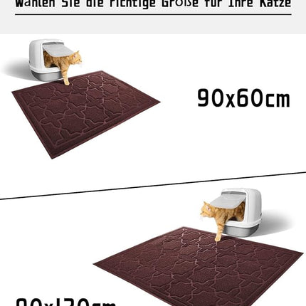 Yimobra Cat Litter Mat, 35.4"x23.6" Litter Box Mat with Litter Lock Mesh, Soft Cat Litter Mat Litter Trapping Mat, Easy to Clean, Non-Slip, Water Resistant, Litter Free Floors, Dark Coffee