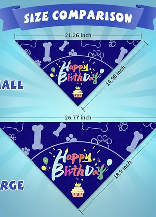 Birthday Bandana Hat Set - Dog Party Supplies with Cute Bow Tie and Birthday Banner for Small, Medium & Large Dogs