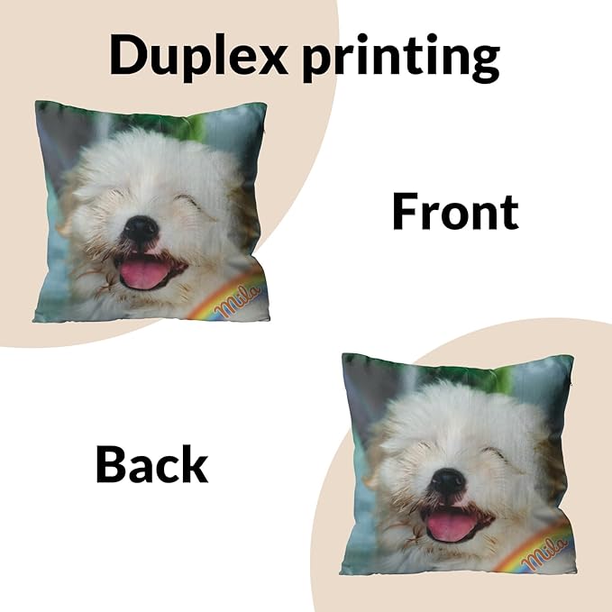 Custom Pet Memorial Throw Pillow with Photo, Personalized Sympathy Gifts for Dog Cat Loss, Pet Memorial Gifts for Pet Loss, Birthday, Christmas, (16x16 Inch)