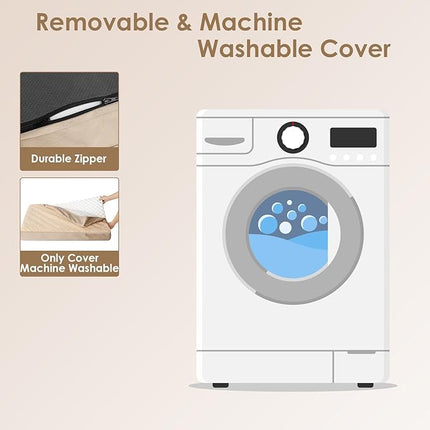 EHEYCIGA Orthopedic XL Dog Beds for Extra Large Dogs with Removable Washable Cover for Crate, Khaki, 41x27