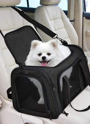 Cat Carriers Dog Carrier Pet Carrier for Small / Medium Cats Dogs Puppies (Up To 15lbs), TSA Airline Approved Small Dog Carrier Soft Sided, Collapsible Waterproof Travel Puppy Carrier -Black