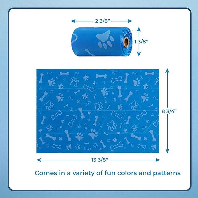 Best Pet Supplies Dog Poop Bags (900 Bags) for Waste Refuse Cleanup, Doggy Roll Replacements for Outdoor Puppy Walking and Travel, Leak Proof and Tear Resistant, Thick Plastic - Assorted Colors