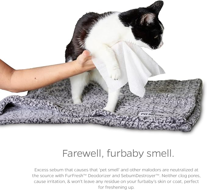 Cat All Purpose Pet WiPees™ – 100 Daily Cat Bath Wipes, All Natural Cat Wipes for Ears, Fur & Folds, Gentle Pet Wipes for Cats, pH-Balanced to Cats Specific Skin & Biome (Calming, 100ct)