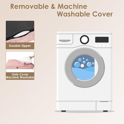 EHEYCIGA Orthopedic XL Dog Beds for Extra Large Dogs with Removable Washable Cover, Pink, 44x32