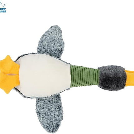 Best Pet Supplies Interactive Squeaky Dog Chew Toy, Ideal Dog Toys for Chewers, Small, Medium & Large Dogs, and Fetch Lovers - Mallard Duck Wing (Gray), Small