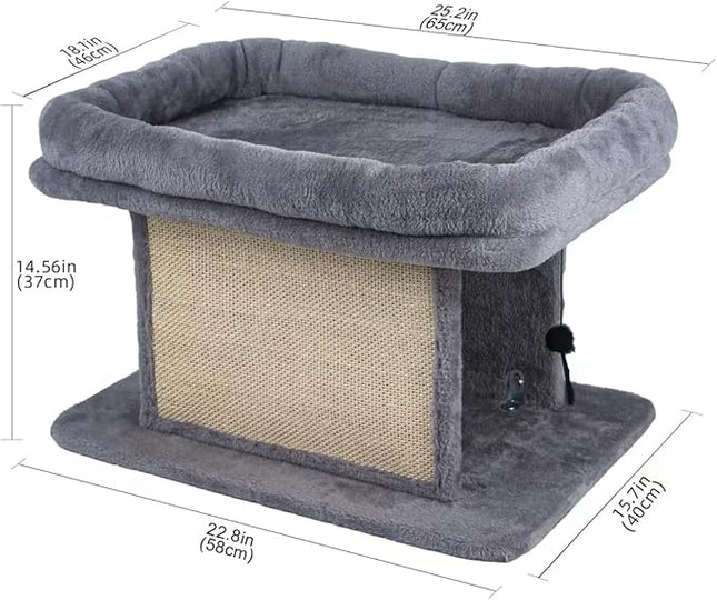 Large Cat Bed with Scratching Post and Combing Board, Sturdy and Durable, Ideal for Small Breeds