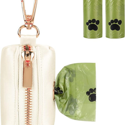 Lionet Paws Cute Dog Poop Bag Holder with Bags for Leash, Silk Dispenser, Matching Collar