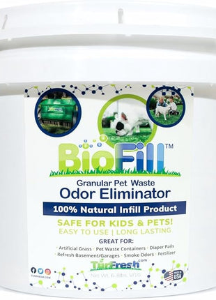 BioTurf Granular Turf Infill – Naturally Derived Turf Deodorizer for Pet Urine and Poop, Yard Odor Eliminator for Artificial Grass – Safe for Pets, Kids & Outdoor Use – 1 Gallon Pail