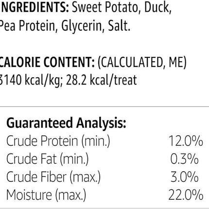 Amazon Brand - Solimo Sweet Potato & Duck Jerky Dog Treats, 2 pounds