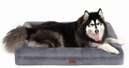 Extra Large Dog Bed for Large Size Dogs, Waterproof Orthopedic Dog Bed with 4-Sides Removable Bolster, Non-Slip Bottom XLarge Pet Couch with Washable Cover, Dark Grey