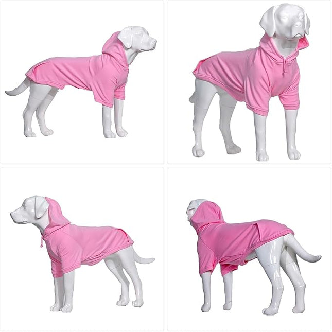 Lovelonglong Blank Basic Hoodie Sweatshirt for Dogs 100% Cotton Fits Small Medium Dachshund Large Dog Pink 3XL