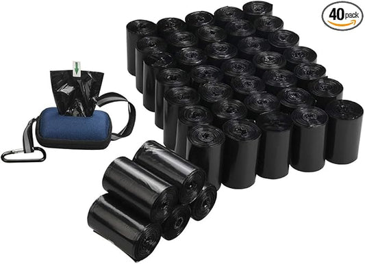 Begale 1400 Counts Dog Waste Bags, Black Pet Poop Bag with Dispenser (40 Rolls)
