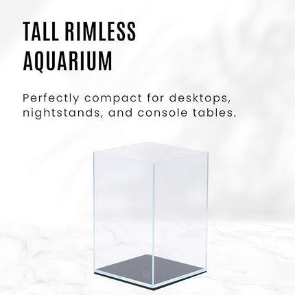 UNS Ultra Clear Rimless Tank - 5.9GAL | 22.5L - 9.84x9.84x14.17 | 25x25x36 CM, 5mm Glass Thickness, Leveling Mat Included - Low Iron, High Clarity Fish Tank w/ 45° Mitered Edge - [25T]