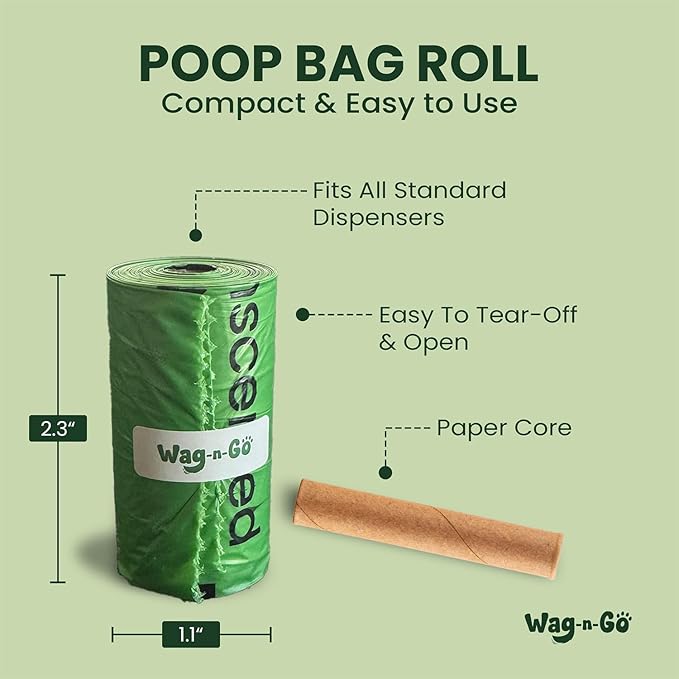 Dog Poop Bags Rolls, 120 Count Unscented Doggie Waste Bags, Leak Proof, Easy to Tear, Fits All Dispensers