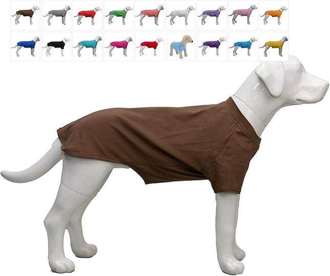 Lovelonglong 2019 Pet Clothing Dog Costumes Basic Blank T-Shirt Tee Shirts for Medium Dogs Coffee XXL