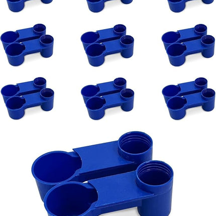 kathson 20 Pcs Bird Drinker Feeder Plastic Soda Pop Water Bottle Cup Ideal for Chicken Pigeons Birds Feeder Trough Animal Feeding Accessories (Blue)