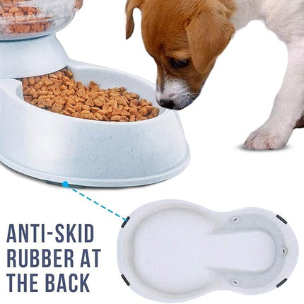 Zento Deals Automatic Self-Dispensing Pet Feeder Premium Quality Replenish Eating Bowl Storage Container Self Feeding Gravity 3.5 liters (Feeder)