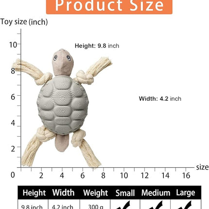 Dog Toys, Multi-Function Chew Toy for Teeth Cleaning, Food Dispensing Toys Medium, Large Dogs (Turtle, Grey)