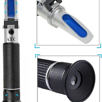 Agriculture Solutions Salinity Refractometer for Seawater and Marine Fishkeeping Aquarium 0-100 PPT with Automatic Temperature Compensation