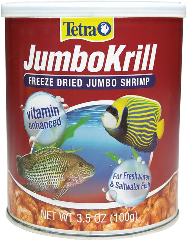 Tetra JumboKrill Freeze-Dried Jumbo Shrimp 3.5 Ounces, Natural Shrimp Treat For aquarium Fish, red (16198) : Pet Food : Pet Supplies