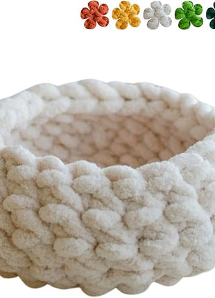 Cat Nest Bed – Premium Handwoven Washable Extra Soft Round Cave House for Indoor Kitten & Kitty, Small & Large (Cloud White,Large)