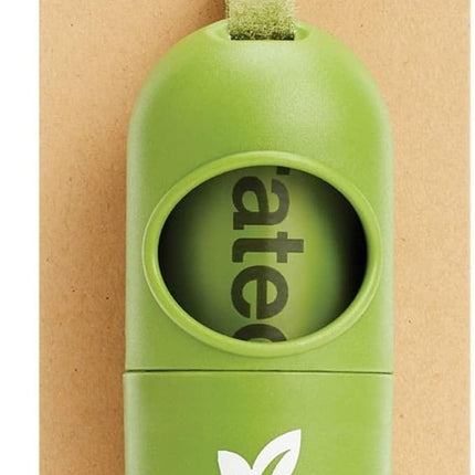 Earth Rated Dog Poop Bags Dispenser, Dog Poop Bag Holder Includes 1 Roll of 15 Unscented Eco-friendly Poop Bags (ERT00037)