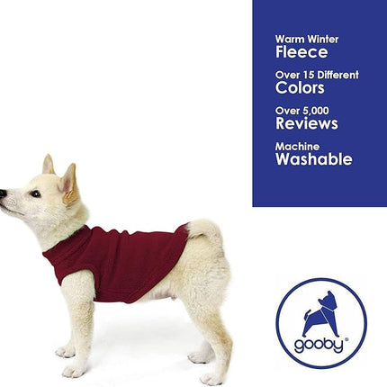 Gooby Stretch Fleece Vest Dog Sweater - Burgundy, X-Small - Warm Pullover Super Stretchy Fleece Dog Jacket for Small to Large Dogs