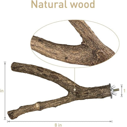 Bird Perch 4 PCS Natural Wood Stand Parakeet Toys Bird Cage Accessories for Parrots Conure Supplies Budgie Platform