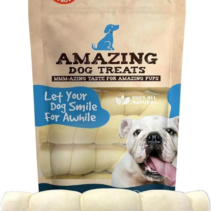 Amazing Dog Treats - Beef Cheek Rolls (10 Inch Regular - 4 Pcs) - Safe Rawhide Alternative Dog Chew - Great for Power Chewers - Long Lasting Dog Chew - Retriever Rolls for Dogs
