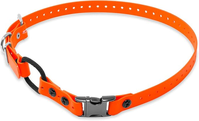 Educator Quick Snap Bungee Dog Collar, Biothane, Waterproof, Odorproof, Easy Connect and Disconnect Clasp and D Ring with Comfort Bungee Loop, Adjustable for Custom Fit, 3/4-Inch, Orange