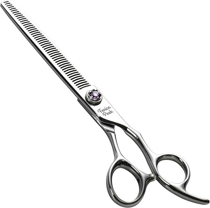 Fenice Peak 7 inch Thinning Dog Grooming Scissors Professional Dog Shears Made of Japanese 440C Stainless Steel with Jewelled Screw Trimming Cutting Scissors Durable and Sharp