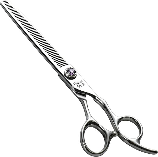 Fenice Peak 7 inch Thinning Dog Grooming Scissors Professional Dog Shears Made of Japanese 440C Stainless Steel with Jewelled Screw Trimming Cutting Scissors Durable and Sharp