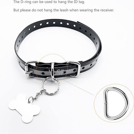 Dog Collar Strap for Most of Electronic Training Shock Collar Receivers-Adjustable Durable Waterproof Odorless 3/4 Inch Collar Replacement for Barking Fence-Pet TPU Collar Strap