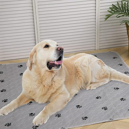 PUPTECK Washable Pee Pads for Dogs - 2 Pack 48" x 60" Waterproof Reusable Puppy Potty Training Pads Whelping Mat - Fast Absorption Non-Slip Pet Food Feeding Mat - Pad for Small Animals