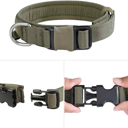 EXCELLENT ELITE SPANKER Tactical Small Puppy Dog Collar Nylon Adjustable Heavy Duty Military for Small Medium and Large Dogs Pet Soft Padded Dog Collar(RGN-S)