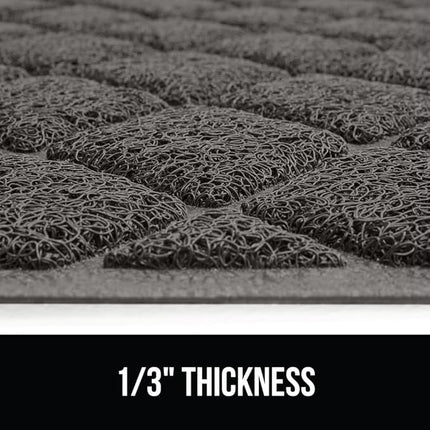 GORILLA GRIP Cat Litter Box Mat, 40x28, Water Resistant, US Designed Kitty Litter Trapping Mats, Easy to Clean, Scatter Control, Less Mess and Clean Floors, Kitten Supplies for Indoor Cats, Dark Gray