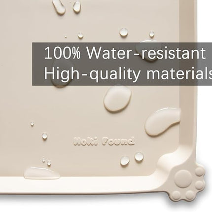 Hoki Found Silicone Pet Food Mats Tray - High-Lips Pet Dog Cat Bowl Mats - Dog Pet Cat Feeding Mat - Waterproof Dog Cat Food Mats -Pet Water Mats for Floors - Papayawhip