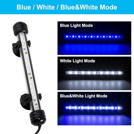 12W 23inch Submersible Aquarium Light Underwater Fish Tank Light LED Aquarium Light Bar with Timer Auto On/Off and Dimmer Adjustable Brightness, 1 Yr Warranty
