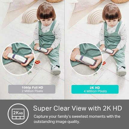 Kasa Smart 2K QHD Indoor Security Camera, Person/Baby Crying/Motion Detection, 2-Way Audio, 30Ft. Night Vision, Cloud/SD Card Storage(Up to 256 GB), Compatible with Alexa & Google Home (KC400)