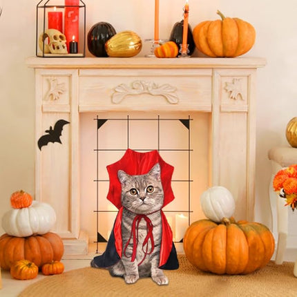 Halloween Pet Cape Costume - Vampire Cloak, Wizard Outfit, Witch Cosplay Apparel, Party Costumes for Small Medium Dogs and Cats - Pet Supplies Accessories