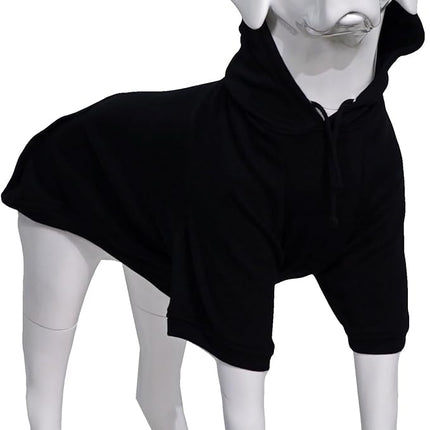 Lovelonglong Blank Basic Hoodie Sweatshirt for Dogs 100% Cotton Fits Small Medium Dachshund Large Dog Black 3XL