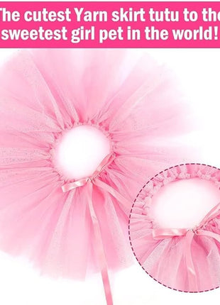 BINGPET Doggy Tutu Skirt Dog Cat Birthday Party Supplies,Cat Dogs Wedding Dresses with Bowtie and Dog Party Hats Princess Crown Hat Set,Sweet Gift for Small to Medium Dogs Cat