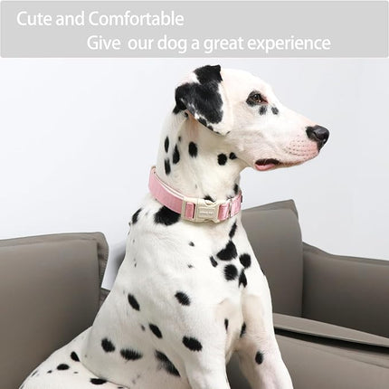 ARING PET Pink Dog Collar-Cute Dog Collar for Small Dogs, Lightweight Cotton Wedding Pet Collars with Quick Release Buckle for Small Medium Large Dog