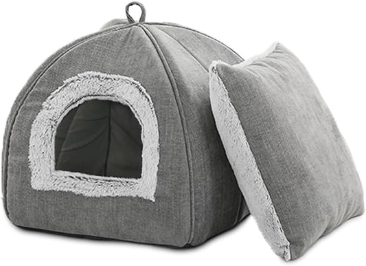 WINDRACING Cat Bed Cave-Cat Beds for Indoor Cats,Kittens and Large Pets,Foldable and Washable with Removable Cushioned and Anti Slip Bottom(Large,Grey)