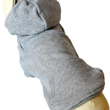 Lovelonglong Blank Basic Hoodie Sweatshirt for Dogs 100% Cotton Fits Small Medium Dachshund Large Dog Gray D-M